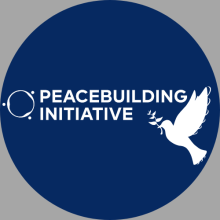 Peacebuilding Initiative logo with a white dove.