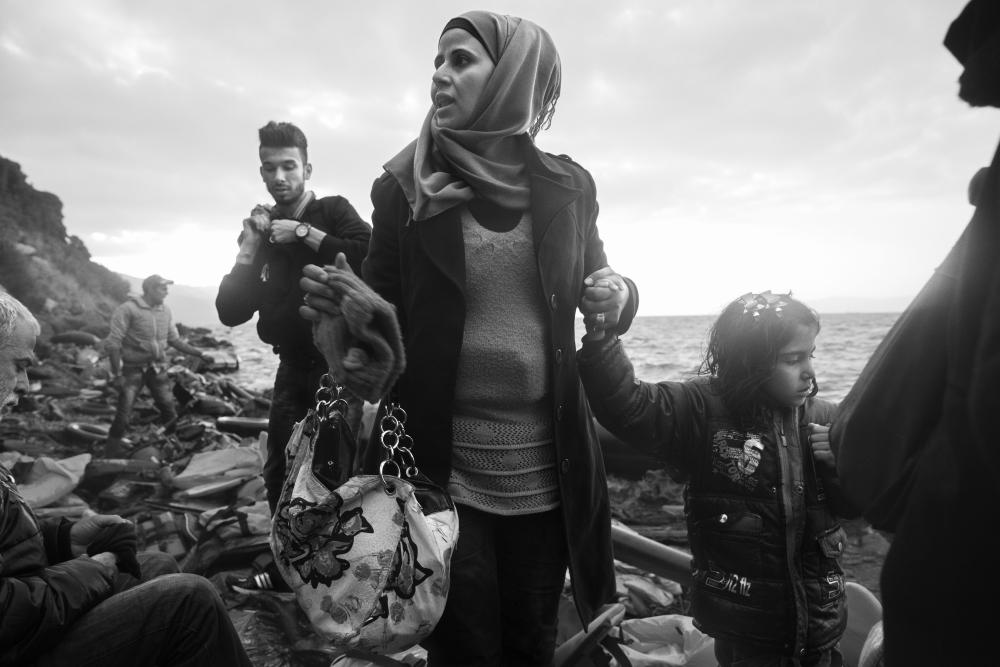 Magnum photojournalist Paolo Pellegrin took this image of refugees coming ashore on the Greek island of Lesbos in 2015