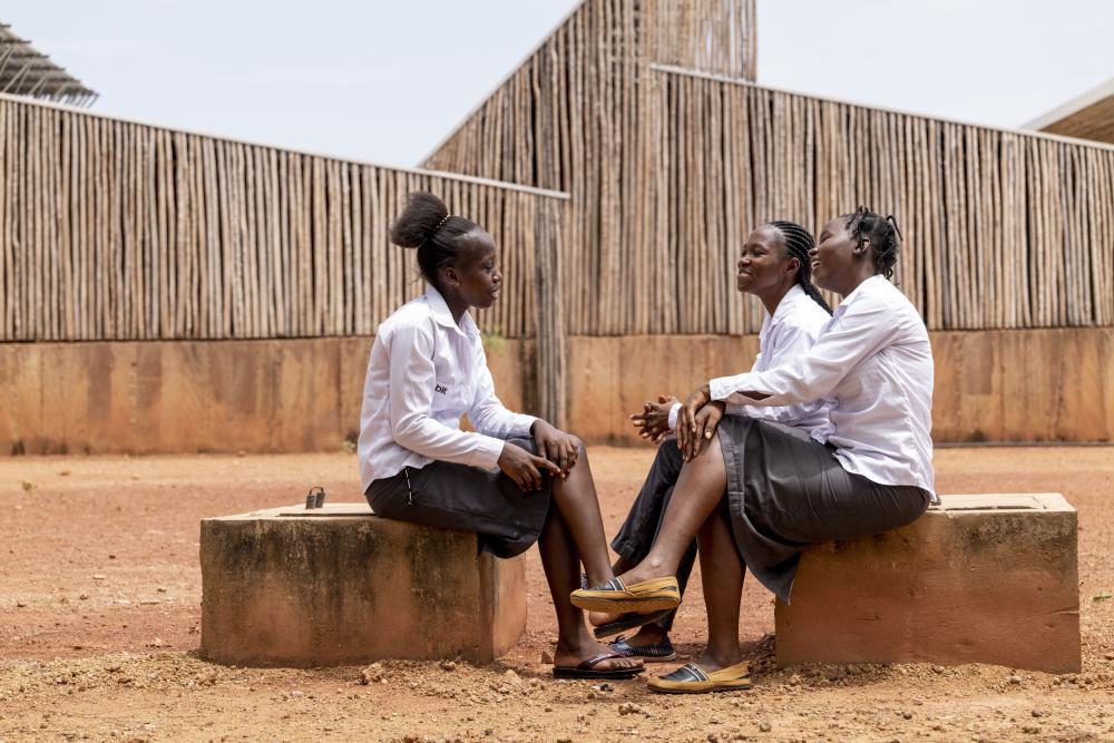 This photograph of students in front of the Burkina Institute of Technology was taken by Moises Saman in Koudougou, Burkina Fasso, in 2021