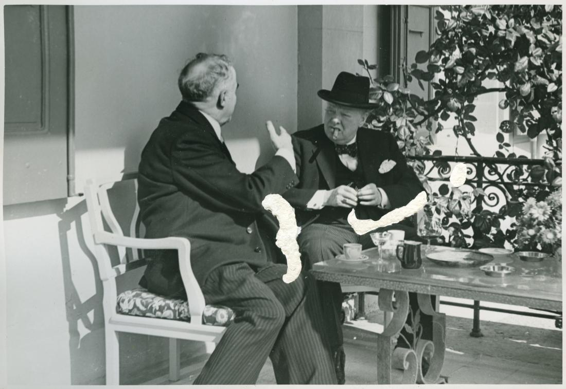 Meeting of Winston Churchill and Max Huber at the ICRC's International Prisoners of War Agency on September 16, 1946