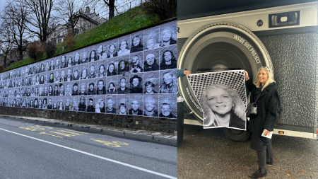 Mrs. Nathalie Fontanet, State Councilor, Republic and State of Geneva on 13 December. © Inside Out Art Project JR